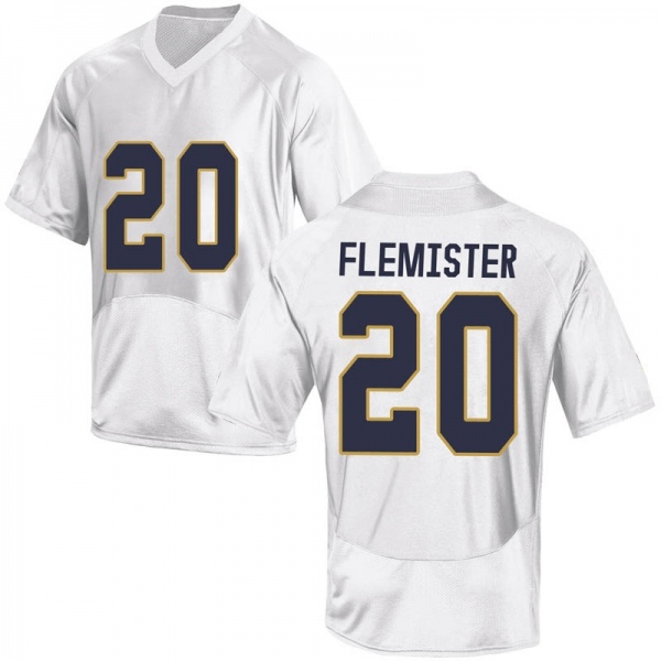C'Bo Flemister Notre Dame Fighting Irish NCAA Men's #20 White Game College Stitched Football Jersey XJU2355UW